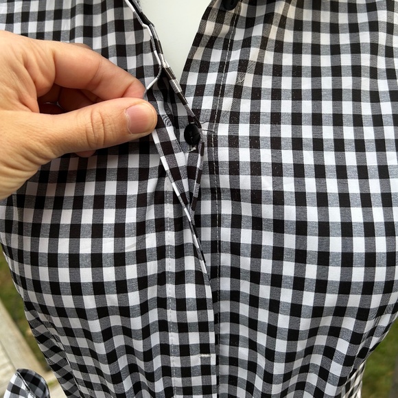 Suzy Shier⎪Gingham black and white check shirt dress - Picture 5 of 9